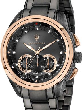 Maserati Traguardo R8873612016 Men's Watch Black Dial Steel Bracelet
